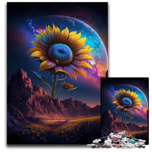 Puzzle für Erwachsene, 1000 Teile, kosmische Sonnenblumen, Papppuzzle, Eltern, Partner, Freunde – ab 14 Jahren, 26x38cm/10,23x14,96 Zoll Puzzle für Erwachsene, 1000 Teile, kosmische Sonnenblumen, Papppuzzle, Eltern, Partner, Freunde – ab 14 Jahren, 26x38cm/10,23x14,96 Zoll von JIANGENNF