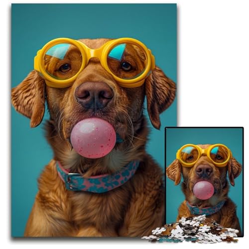 Puzzle für Erwachsene, 1000 Teile, modisches Hunde-Holzpuzzle, Heimdekoration, Familienspaß, ab 14 Jahren, 50x75cm Puzzle für Erwachsene, 1000 Teile, modisches Hunde-Holzpuzzle, Heimdekoration, Familienspaß, ab 14 Jahren, 50x75cm von JIANGENNF
