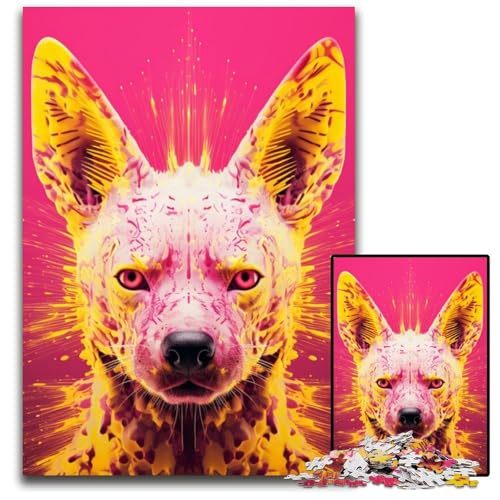 Puzzle für Erwachsene, 1000 Teile, psychedelisch, die Hyäne, Puzzle, Gehirn-Herausforderung, Teenager und Heimdekoration, 26x38cm/10,23x14,96 Zoll Puzzle für Erwachsene, 1000 Teile, psychedelisch, die Hyäne, Puzzle, Gehirn-Herausforderung, Teenager und Heimdekoration, 26x38cm/10,23x14,96 Zoll von JIANGENNF