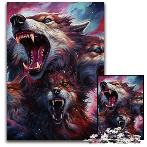 Puzzle für Erwachsene, 1000 Teile, psychedelische Kunst, Wolf-Puzzles für Teenager und Familienspaß – DIY-Denkspiel, Geschenk, 26x38cm/10,23x14,96 Zoll Puzzle für Erwachsene, 1000 Teile, psychedelische Kunst, Wolf-Puzzles für Teenager und Familienspaß – DIY-Denkspiel, Geschenk, 26x38cm/10,23x14,96 Zoll von JIANGENNF