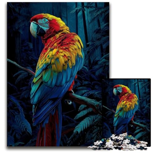 Puzzle für Erwachsene, 1000 Teile, schöner Papagei, Puzzlespiele, Spielzeug, Geschenk, einzigartige Geburtstags- und Geschenkideen für Kinder ab 14 Jahren, 26x38cm von JIANGENNF