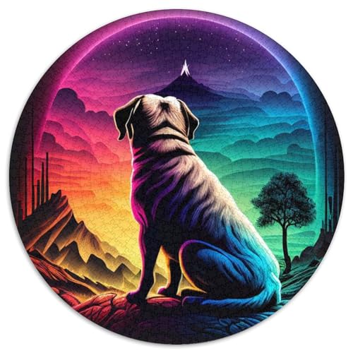 Puzzle für Erwachsene, 1000 Teile, schönes Tier, Mops, 1000 Teile, runde Puzzles für Erwachsene, anspruchsvolles Denkspiel für Teenager, Spaß für den Spieleabend mit der Familie (Größe 67,5 x 67,5 cm) Puzzle für Erwachsene, 1000 Teile, schönes Tier, Mops, 1000 Teile, runde Puzzles für Erwachsene, anspruchsvolles Denkspiel für Teenager, Spaß für den Spieleabend mit der Familie (Größe 67,5 x 67,5 cm) von JIANGENNF