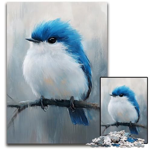 Puzzle für Erwachsene, 1000 Teile, süßer Kleiner Blauer Vogel, Holzpuzzle, Denksportaufgabe, einzigartiges Geburtstags- und Geschenk für Kinder ab 14 Jahren, 50x75cm Puzzle für Erwachsene, 1000 Teile, süßer Kleiner Blauer Vogel, Holzpuzzle, Denksportaufgabe, einzigartiges Geburtstags- und Geschenk für Kinder ab 14 Jahren, 50x75cm von JIANGENNF