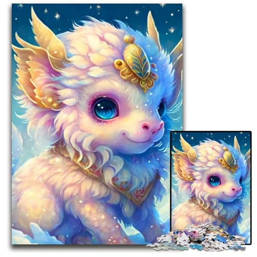 Puzzle für Erwachsene, 1000 Teile, süßes Drachenbaby, Denksportaufgabe, Spiel für Erwachsene, interaktive Aktivität für die Familie, 26x38cm/10,23x14,96 Zoll von JIANGENNF