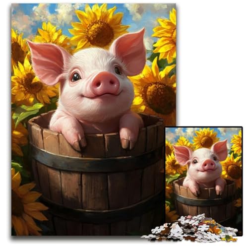 Puzzle für Erwachsene, 1000 Teile, süßes Schweinchen, Kartonpuzzle, Lernspielzeug, ganze Familie, ab 14 Jahren, 26x38cm Puzzle für Erwachsene, 1000 Teile, süßes Schweinchen, Kartonpuzzle, Lernspielzeug, ganze Familie, ab 14 Jahren, 26x38cm von JIANGENNF