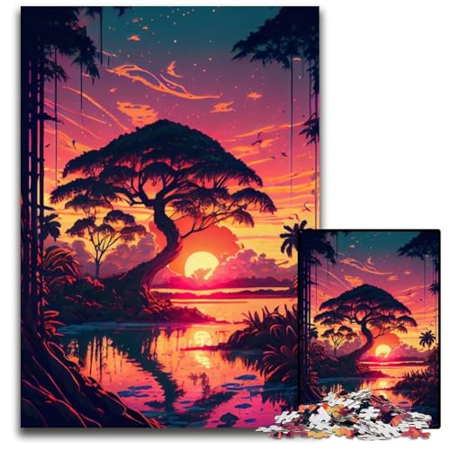 Puzzle für Erwachsene, 1000 Teile, tropischer Sonnenuntergang, lustige Aktivität für die ganze Familie, Herausforderung für das Gehirn, Teenager, 50x75cm/19,68x29,52 Zoll Puzzle für Erwachsene, 1000 Teile, tropischer Sonnenuntergang, lustige Aktivität für die ganze Familie, Herausforderung für das Gehirn, Teenager, 50x75cm/19,68x29,52 Zoll von JIANGENNF