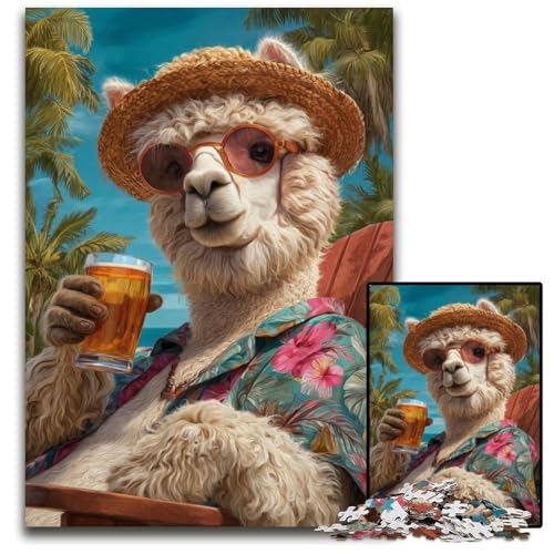 Puzzle für Erwachsene, 1000 Teile Alpaka im Urlaub, Papppuzzle, Heimdekoration, Familienspaß, ab 14 Jahren, 26x38cm Puzzle für Erwachsene, 1000 Teile Alpaka im Urlaub, Papppuzzle, Heimdekoration, Familienspaß, ab 14 Jahren, 26x38cm von JIANGENNF