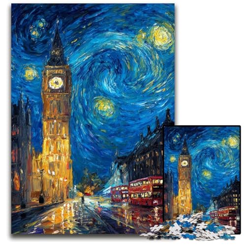 Puzzle für Erwachsene, 1000 Teile London unter dem Nachthimmel, Holzpuzzle, Heimdekoration, Familienspaß, ab 14 Jahren, 50x75cm Puzzle für Erwachsene, 1000 Teile London unter dem Nachthimmel, Holzpuzzle, Heimdekoration, Familienspaß, ab 14 Jahren, 50x75cm von JIANGENNF