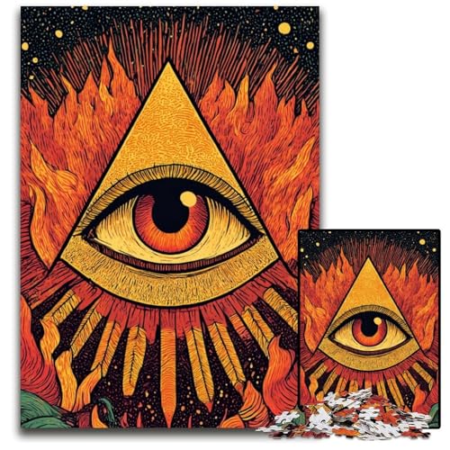 Puzzle für Erwachsene, 1000 Traumaugen, Karton-Puzzles, Lernspiele, Stressabbau, Heimdekorationsspielzeug für 14-Jährige, 26x38cm von JIANGENNF