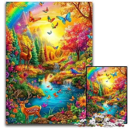 Puzzle für Erwachsene, 1000 Waldtiere, Kartonpuzzle, lustige Spiele, ganze Familie, für Kinder ab 14 Jahren, 26x38cm von JIANGENNF