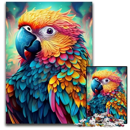 Puzzle für Erwachsene, 1000 farbenfrohe Papageien-Puzzles, Geburtstage, Feiertage, am besten für Weihnachten, 50x75cm/19,68x29,52 Zoll von JIANGENNF