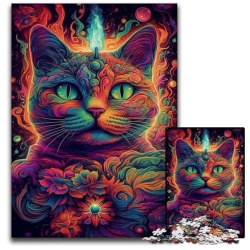 Puzzle für Erwachsene, 1000 farbenfrohe Weltraumkatzen-Puzzles, Geburtstage, Feiertage, am besten für Weihnachten, 26x38cm/10,23x14,96 Zoll Puzzle für Erwachsene, 1000 farbenfrohe Weltraumkatzen-Puzzles, Geburtstage, Feiertage, am besten für Weihnachten, 26x38cm/10,23x14,96 Zoll von JIANGENNF