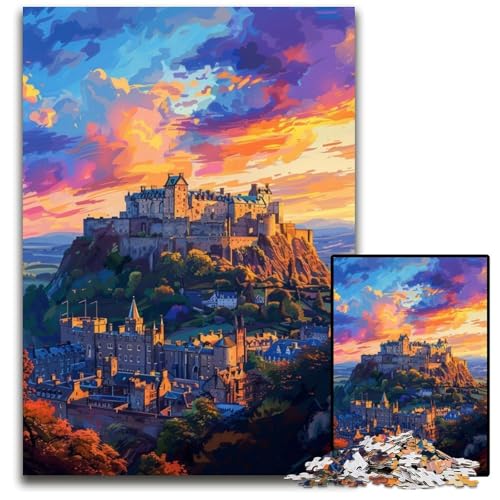 Puzzle für Erwachsene, 1000 farbige Castell-Caernarfon-Puzzles für Erwachsene, pädagogisches Denkspiel, künstlerische Heim- und Bürodekoration, ab 14 Jahren, 50x75cm/19,68x29,52 Zoll Puzzle für Erwachsene, 1000 farbige Castell-Caernarfon-Puzzles für Erwachsene, pädagogisches Denkspiel, künstlerische Heim- und Bürodekoration, ab 14 Jahren, 50x75cm/19,68x29,52 Zoll von JIANGENNF