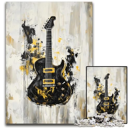 Puzzle für Erwachsene, 1000 goldene Gitarren-Holzpuzzles, anspruchsvolles Spielspielzeug, einzigartige Geburtstags- und Geschenkideen für Kinder ab 14 Jahren, 50x75cm Puzzle für Erwachsene, 1000 goldene Gitarren-Holzpuzzles, anspruchsvolles Spielspielzeug, einzigartige Geburtstags- und Geschenkideen für Kinder ab 14 Jahren, 50x75cm von JIANGENNF