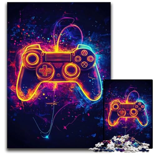 Puzzle für Erwachsene, 1000-teilige Neon-Spiele, Papp-Puzzle für Erwachsene, Lernspiel, Herausforderungsspielzeug für Erwachsene Teenager, 26x38cm von JIANGENNF