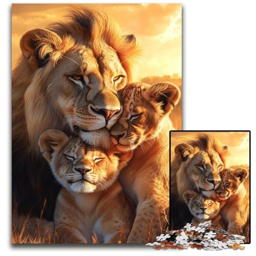 Puzzle für Erwachsene, 1000-teilige afrikanische Löwenfamilie, Holzpuzzle für Erwachsene, Lernspiel, Herausforderungsspielzeug für Erwachsene Teenager, 50x75cm Puzzle für Erwachsene, 1000-teilige afrikanische Löwenfamilie, Holzpuzzle für Erwachsene, Lernspiel, Herausforderungsspielzeug für Erwachsene Teenager, 50x75cm von JIANGENNF
