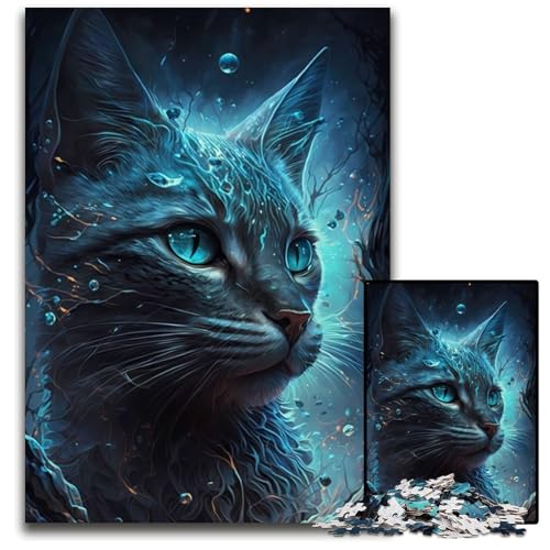 Puzzle für Erwachsene, 1000-teiliges Abessinierkatzen-Puzzle, Denkspiel für Teenager, 26x38cm/10,23x14,96 Zoll von JIANGENNF