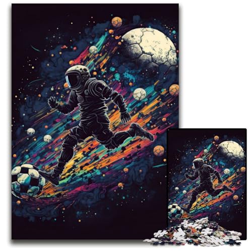 Puzzle für Erwachsene, 1000-teiliges Astronauten-Spiel mit Fußball, anspruchsvolle Puzzles zum Selbermachen, Kunstdekor, 50x75cm/19,68x29,52 Zoll Puzzle für Erwachsene, 1000-teiliges Astronauten-Spiel mit Fußball, anspruchsvolle Puzzles zum Selbermachen, Kunstdekor, 50x75cm/19,68x29,52 Zoll von JIANGENNF