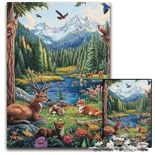 Puzzle für Erwachsene, 1000-teiliges Bergtier-Puzzle aus Karton, Heimdekoration, Familienspaß, ab 14 Jahren, 26x38cm Puzzle für Erwachsene, 1000-teiliges Bergtier-Puzzle aus Karton, Heimdekoration, Familienspaß, ab 14 Jahren, 26x38cm von JIANGENNF