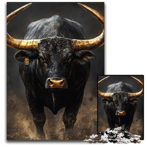 Puzzle für Erwachsene, 1000-teiliges Bison-Holzpuzzle für Erwachsene, Lernspiel, Herausforderungsspielzeug für Erwachsene Teenager, 50x75cm von JIANGENNF