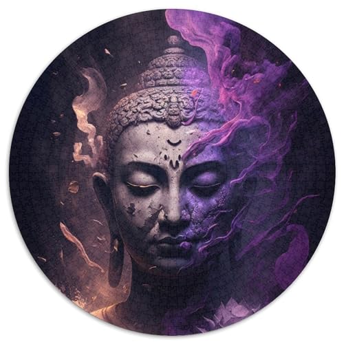 Puzzle für Erwachsene, 1000-teiliges Buddha-Puzzle, rund, für 1000 Teile, Geburtstage und Feiertage (Größe 67,5 x 67,5 cm) von JIANGENNF