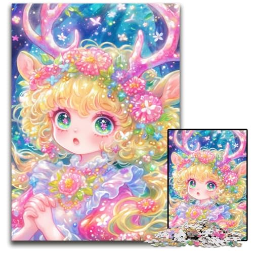 Puzzle für Erwachsene, 1000-teiliges Cartoon-Puzzle mit kleinem Hirsch-Mädchen aus Holz, interessanter Stressabbau, Geschenkideen für Kinder ab 14 Jahren, 50x75cm Puzzle für Erwachsene, 1000-teiliges Cartoon-Puzzle mit kleinem Hirsch-Mädchen aus Holz, interessanter Stressabbau, Geschenkideen für Kinder ab 14 Jahren, 50x75cm von JIANGENNF