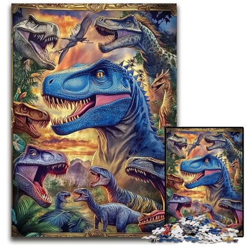 Puzzle für Erwachsene, 1000-teiliges Dinosaurier-Collage-Holzpuzzle, Heimdekoration, Familienspaß, ab 14 Jahren, 50x75cm Puzzle für Erwachsene, 1000-teiliges Dinosaurier-Collage-Holzpuzzle, Heimdekoration, Familienspaß, ab 14 Jahren, 50x75cm von JIANGENNF