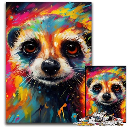 Puzzle für Erwachsene, 1000-teiliges Erdmännchen-Puzzle für Erwachsene, farbenfrohe Heimdekoration und interaktives Familienspiel, 26x38cm/10,23x14,96 Zoll Puzzle für Erwachsene, 1000-teiliges Erdmännchen-Puzzle für Erwachsene, farbenfrohe Heimdekoration und interaktives Familienspiel, 26x38cm/10,23x14,96 Zoll von JIANGENNF