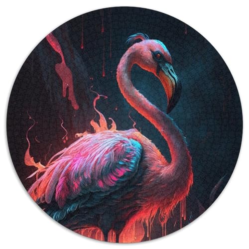 Puzzle für Erwachsene, 1000-teiliges Flamingo-Puzzle für Erwachsene, Lernspielzeug für Teenager, Heimbüro-Dekor (Größe 67,5 x 67,5 cm) von JIANGENNF