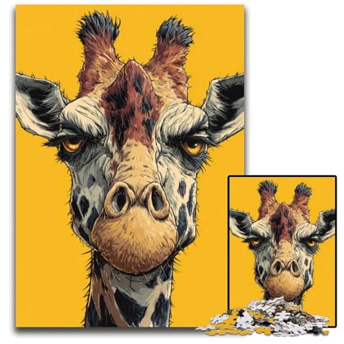 Puzzle für Erwachsene, 1000-teiliges Giraffen-Puzzle aus Karton für Erwachsene, Lernspiel, Herausforderungsspielzeug für Erwachsene Teenager, 26x38cm von JIANGENNF