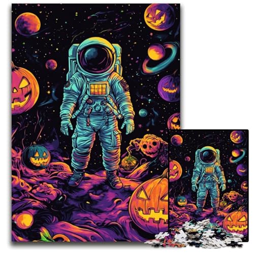 Puzzle für Erwachsene, 1000-teiliges Halloween-Astronauten-Holzpuzzle, farbenfrohe Heimdekoration und interaktives Familienspiel, 50x75cm Puzzle für Erwachsene, 1000-teiliges Halloween-Astronauten-Holzpuzzle, farbenfrohe Heimdekoration und interaktives Familienspiel, 50x75cm von JIANGENNF
