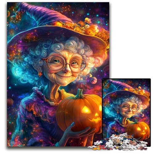 Puzzle für Erwachsene, 1000-teiliges Halloween-Oma-Holzpuzzle, interessanter Stressabbau, Geschenkideen für 14+, 50x75cm Puzzle für Erwachsene, 1000-teiliges Halloween-Oma-Holzpuzzle, interessanter Stressabbau, Geschenkideen für 14+, 50x75cm von JIANGENNF