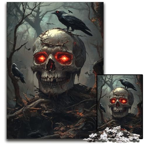 Puzzle für Erwachsene, 1000-teiliges Halloween-Skelett-Holzpuzzle, farbenfrohe Heimdekoration und interaktives Familienspiel, 50x75cm Puzzle für Erwachsene, 1000-teiliges Halloween-Skelett-Holzpuzzle, farbenfrohe Heimdekoration und interaktives Familienspiel, 50x75cm von JIANGENNF