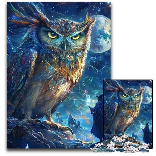 Puzzle für Erwachsene, 1000-teiliges Holzpuzzle Eule in der Nacht, Heimdekoration, Familienspaß, ab 14 Jahren, 50x75cm Puzzle für Erwachsene, 1000-teiliges Holzpuzzle Eule in der Nacht, Heimdekoration, Familienspaß, ab 14 Jahren, 50x75cm von JIANGENNF