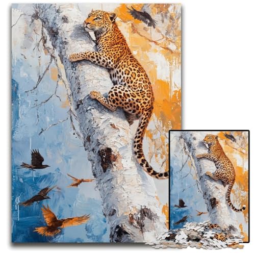 Puzzle für Erwachsene, 1000-teiliges Holzpuzzle Leopard auf dem Baum, Heimdekoration, Familienspaß, ab 14 Jahren, 50x75cm Puzzle für Erwachsene, 1000-teiliges Holzpuzzle Leopard auf dem Baum, Heimdekoration, Familienspaß, ab 14 Jahren, 50x75cm von JIANGENNF
