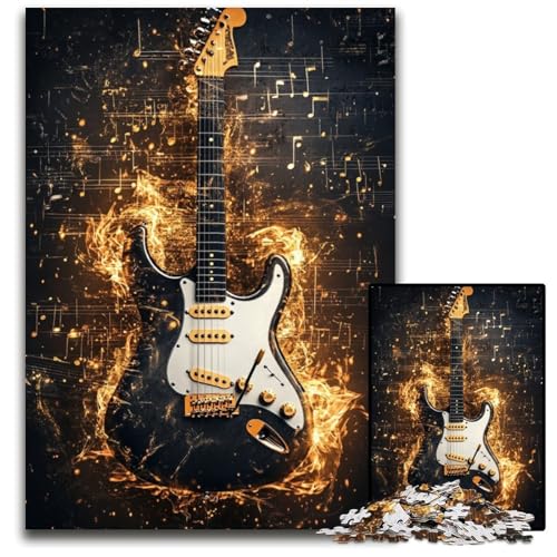Puzzle für Erwachsene, 1000-teiliges Holzpuzzle mit Goldener Gitarre, farbenfrohe Heimdekoration und interaktives Familienspiel, 50x75cm Puzzle für Erwachsene, 1000-teiliges Holzpuzzle mit Goldener Gitarre, farbenfrohe Heimdekoration und interaktives Familienspiel, 50x75cm von JIANGENNF