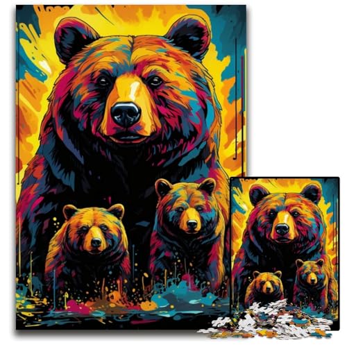 Puzzle für Erwachsene, 1000-teiliges Kunst-Tier-Bär-Puzzle aus Pappe, Denksportaufgabe, Geschenk, pädagogische Aktivität für Teenager, 26x38cm/10,23x14,96 Zoll Puzzle für Erwachsene, 1000-teiliges Kunst-Tier-Bär-Puzzle aus Pappe, Denksportaufgabe, Geschenk, pädagogische Aktivität für Teenager, 26x38cm/10,23x14,96 Zoll von JIANGENNF