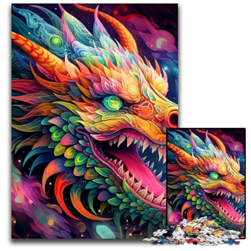 Puzzle für Erwachsene, 1000-teiliges Kunstpuzzle mit fliegenden Drachen für Erwachsene, farbenfrohe Heimdekoration und interaktives Familienspiel, 26x38cm/10,23x14,96 Zoll Puzzle für Erwachsene, 1000-teiliges Kunstpuzzle mit fliegenden Drachen für Erwachsene, farbenfrohe Heimdekoration und interaktives Familienspiel, 26x38cm/10,23x14,96 Zoll von JIANGENNF