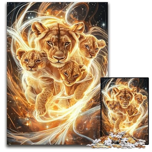 Puzzle für Erwachsene, 1000-teiliges Löwen-Holzpuzzle für Erwachsene, Lernspiel, Herausforderungsspielzeug für Erwachsene Teenager, 50x75cm von JIANGENNF