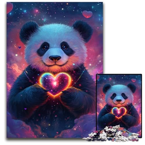 Puzzle für Erwachsene, 1000-teiliges Panda-Holzpuzzle für Erwachsene, Lernspiel, Herausforderungsspielzeug für Erwachsene Teenager, 50x75cm von JIANGENNF