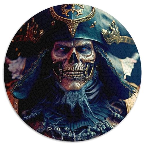 Puzzle für Erwachsene, 1000-teiliges Piratenkapitän-Rundpuzzle, 1000-teiliges Puzzle, interaktives Familienspiel, Heimdekoration zum Selbermachen, Denksport-Geschenk (Größe 67,5 x 67,5 cm) von JIANGENNF