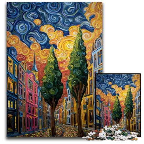 Puzzle für Erwachsene, 1000-teiliges Puzzle, Baum-Ölgemälde-Puzzle, kompliziertes Design für Teenager, DIY-Dekor und gehirnfördernder Spaß, 50x75cm Puzzle für Erwachsene, 1000-teiliges Puzzle, Baum-Ölgemälde-Puzzle, kompliziertes Design für Teenager, DIY-Dekor und gehirnfördernder Spaß, 50x75cm von JIANGENNF
