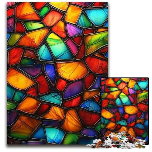 Puzzle für Erwachsene, 1000-teiliges Puzzle, Buntglassteine, Holzpuzzle, Heimdekoration, Familienspaß, ab 14 Jahren, 50x75cm Puzzle für Erwachsene, 1000-teiliges Puzzle, Buntglassteine, Holzpuzzle, Heimdekoration, Familienspaß, ab 14 Jahren, 50x75cm von JIANGENNF