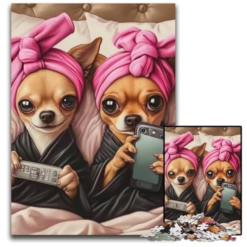 Puzzle für Erwachsene, 1000-teiliges Puzzle, Chihuahua, Holzpuzzle, Heimdekoration, Familienspaß, ab 14 Jahren, 50x75cm Puzzle für Erwachsene, 1000-teiliges Puzzle, Chihuahua, Holzpuzzle, Heimdekoration, Familienspaß, ab 14 Jahren, 50x75cm von JIANGENNF