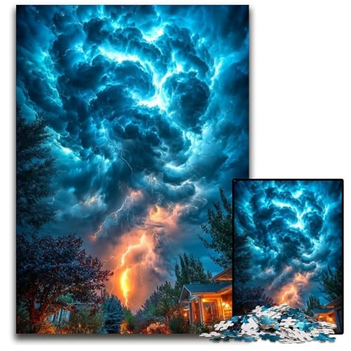 Puzzle für Erwachsene, 1000-teiliges Puzzle, Gewitterwolken, Holzpuzzle, Weihnachten, Halloween, Ostern, Neujahr, 50x75cm Puzzle für Erwachsene, 1000-teiliges Puzzle, Gewitterwolken, Holzpuzzle, Weihnachten, Halloween, Ostern, Neujahr, 50x75cm von JIANGENNF