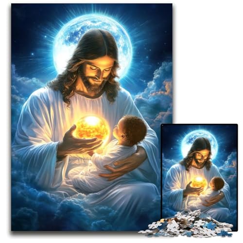 Puzzle für Erwachsene, 1000-teiliges Puzzle, Jesus-Puzzle, Lernspielzeug, ganze Familie, ab 14 Jahren, 50x75cm von JIANGENNF
