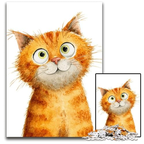 Puzzle für Erwachsene, 1000-teiliges Puzzle, Katzen-Puzzle, Lernspielzeug, ganze Familie, ab 14 Jahren, 26x38cm von JIANGENNF