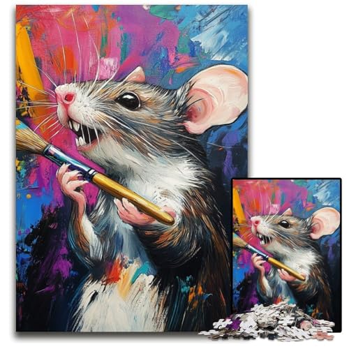 Puzzle für Erwachsene, 1000-teiliges Puzzle, Maus-Maler-Puzzle, Lernspielzeug, ganze Familie, ab 14 Jahren, 50x75cm von JIANGENNF