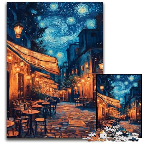 Puzzle für Erwachsene, 1000-teiliges Puzzle, Nachthimmel-Straßenpuzzle, Lernspielzeug, ganze Familie, ab 14 Jahren, 50x75cm von JIANGENNF