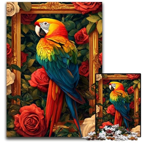 Puzzle für Erwachsene, 1000-teiliges Puzzle, Papagei, Papppuzzle, Heimdekoration, Familienspaß, ab 14 Jahren, 26x38cm von JIANGENNF
